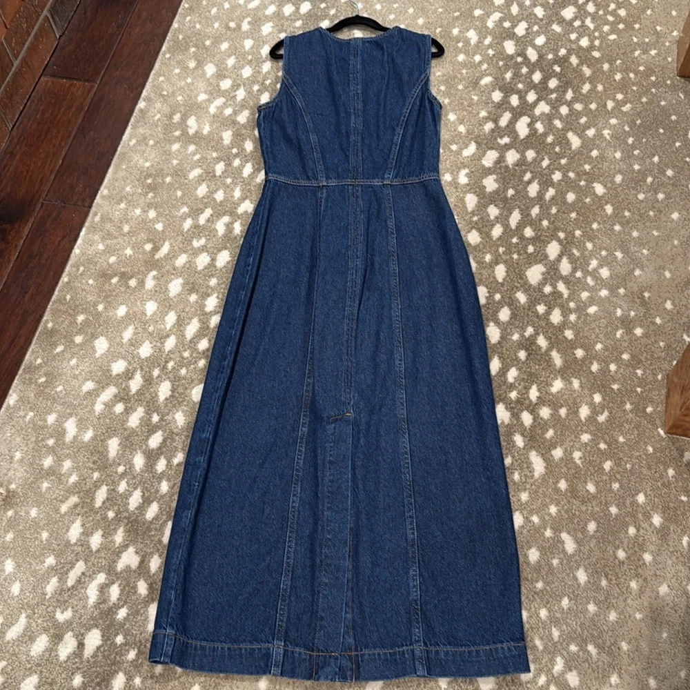 Reformation Roswell Prespa Blue Denim Button-Front Midi Dress. Size 0 - Picture 10 of 12